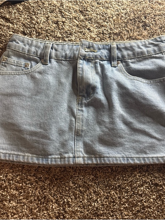 Edikted Dresses & Skirts - Edikted Light Blue Denim Mini Skirt